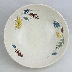 Franciscan Autumn 9.25" Round Serving Bowl Leaves Speckled Vintage MCM